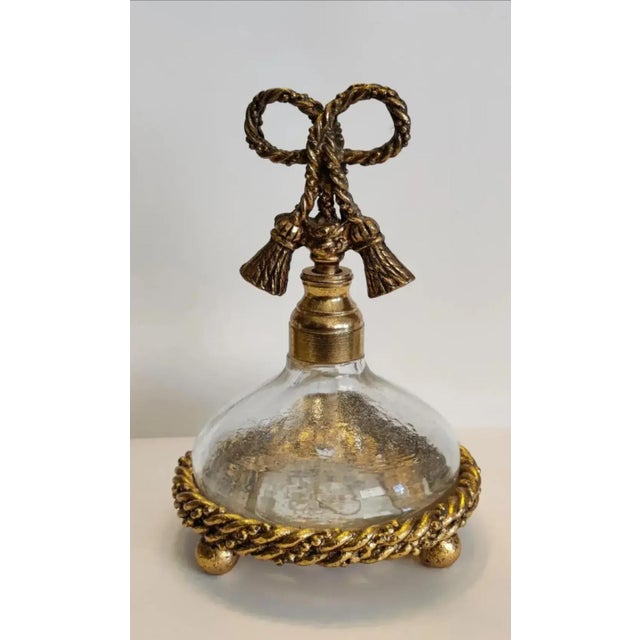 For your consideration. . . A vintage Rope with Tassel finial top perfume bottle. This gorgeous little perfume bottle is...
