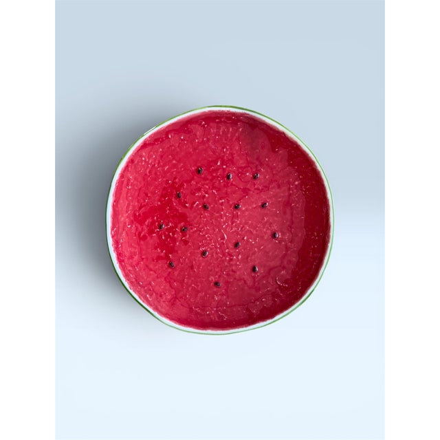 Realism Bordallo Pinheiro Watermelon Charger Plate Watermelon Plates Platter For Sale - Image 3 of 15