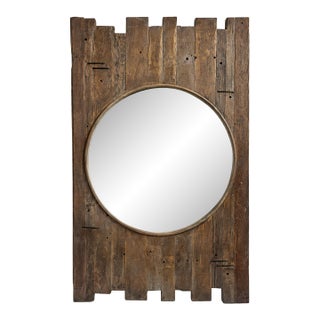 Salvaged Round Fence Mirror For Sale