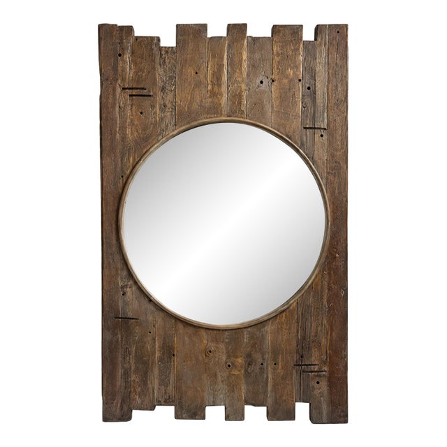 Salvaged Round Fence Mirror For Sale