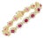7 Carat Oval Cut Natural Ruby & Diamond Tennis Bracelet 14kt Yellow Gold 24.5 G For Sale