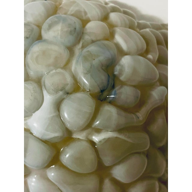 Mid-Century Modern Large Mid-Century Italian Murano Art Glass Centerpiece Bowl – Golden Iridescent & Lattimo Cobblestone For Sale - Image 3 of 7
