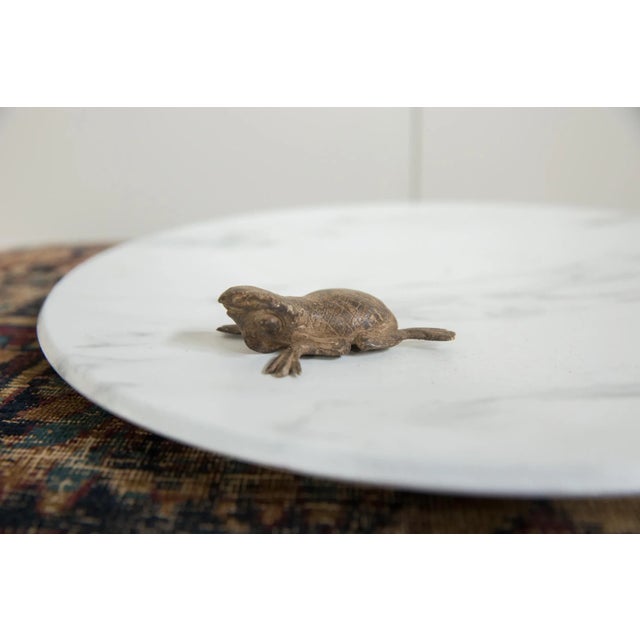 :: Vintage handmade African bronze crisscross back frog. Circa mid 20th century and possibly older, this piece has such...