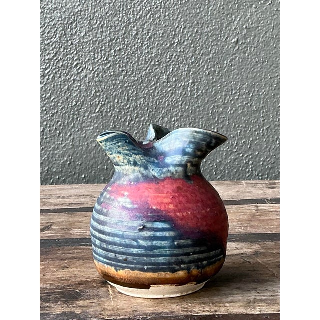 Late 20th Century Vintage Original Studio Pottery Vase For Sale - Image 5 of 12