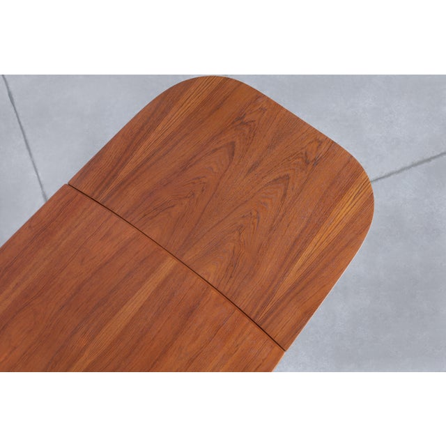 1960s Danish Modern Expanding Teak Dining Table For Sale - Image 11 of 12