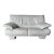 Natuzzi Italian Postmodern White Leather Loveseat For Sale
