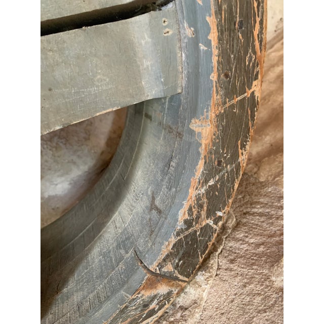 Gray Early 19th Century Large Industrial French Circular Wood Factory Mold For Sale - Image 8 of 12