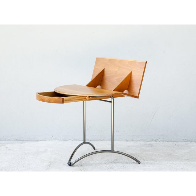 Coffee Table in National Walnut with Drawer and Wheels, Molteni, Italy For Sale - Image 3 of 9