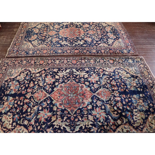 Persian Antique Persian Feraghan Sarouk Rugs - a Pair For Sale - Image 3 of 13