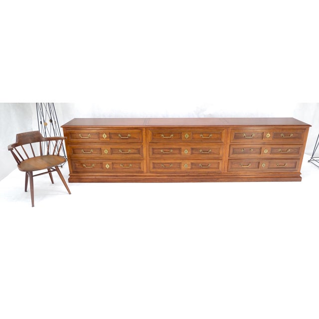 Baker 10' Extra !Long! 9 Drawers Campaign Directoire Style Credenza Dresser MINT For Sale - Image 10 of 17