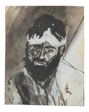 Portrait Original Tempera Drawing
