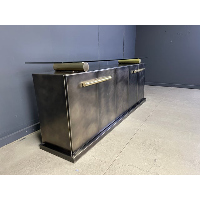 Vintage Brass Credenza from Belgo Chrom, 1980s For Sale - Image 11 of 14