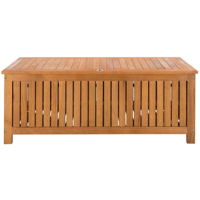 Wood Paneled 47.63-Inch L Cushion Box in Natural For Sale - Image 11 of 11