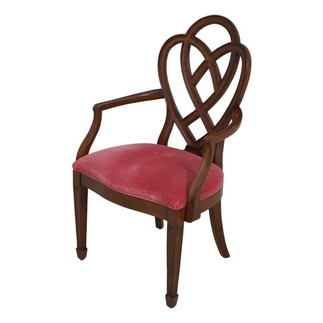 Ethan Allen Sweetheart Shape Shield Back Armchair For Sale