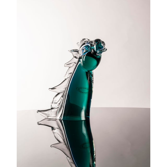 Mid-Century Modern Blue and Green Murano Glass Horse Sculpture by Vincenzo Nason For Sale - Image 3 of 10