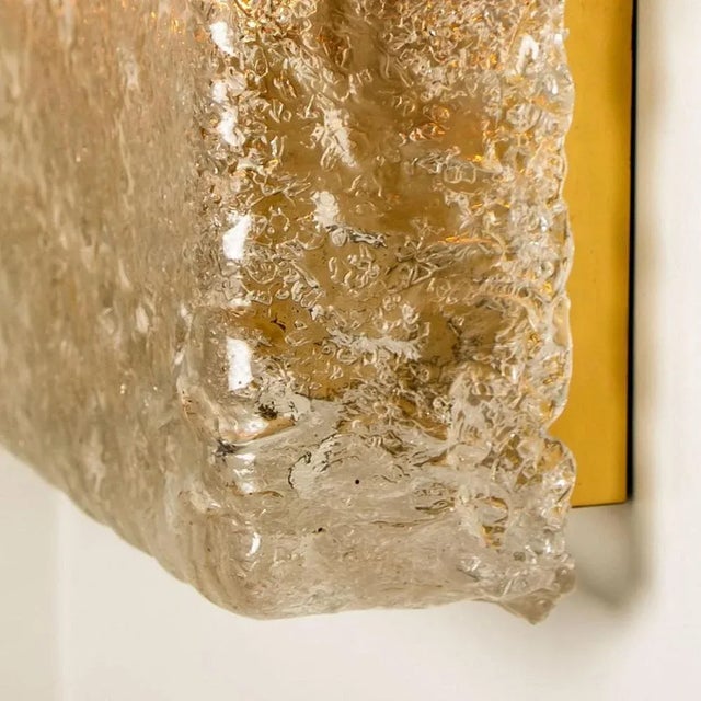 Square Brass & Glass Flush Mount Lights from Limburg Glashütte, 1970s For Sale - Image 4 of 12