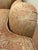Custom Designer Upholstered Armchair – Neutral Paisley Fabric – Classic Rolled‑Arm Silhouette For Sale - Image 4 of 6