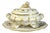 Covered Tureen with Stand in Porcelain with Gilded Vegetal Decoration from Le Tallec, Paris, France, 1960s For Sale
