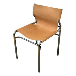 Vuue for Cb2 Surf Sling Leather Side Chair For Sale