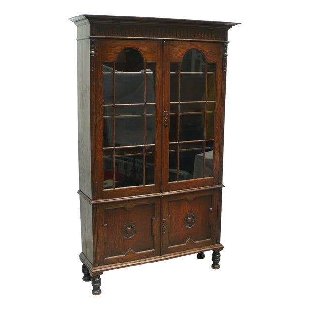 Antique Display Bookcase in Dark Nutwood, England, 1890s For Sale