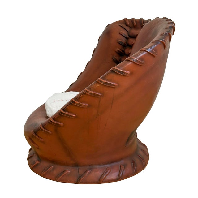 Joe Colombo Vintage 1990s Oversized Baseball Glove Catchers Mitt Lounge Chair For Sale - Image 4 of 18
