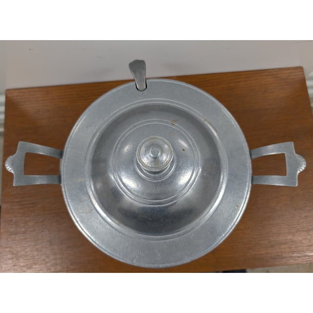 1960s Wilton Armetale Plough Tavern Hollowware Satin Pewter Soup Tureen Lid & Ladle For Sale In Washington DC - Image 6 of 6