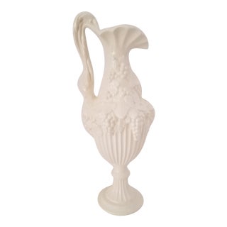 Vintage Arnel's Ceramic Pitcher Style Grapevine Pattern Bud Vase For Sale