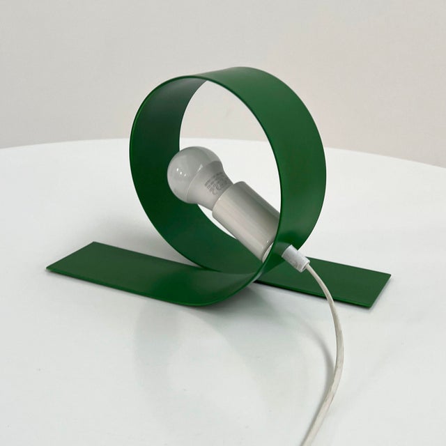 Postmodern Green Loop Table Lamp, 1980s For Sale - Image 3 of 8