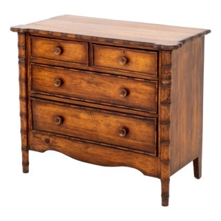 Aesthetic Style Faux Bamboo Chest of Drawers For Sale