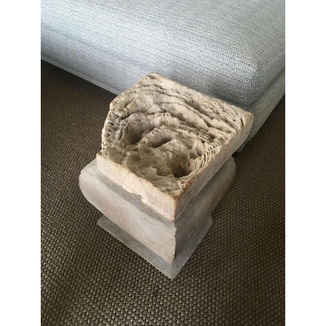 Beige Hand-Carved Wooden Natural Abstract Sculpture by Dimore Di Lucia Valzelli For Sale - Image 8 of 13