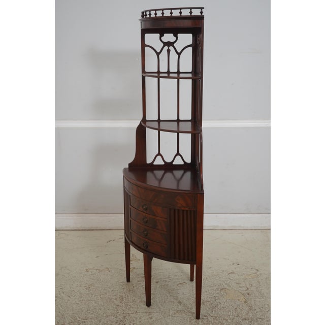 Traditional Pair of 4 Tier 4 Drawer Mahogany Corner Cabinets For Sale - Image 3 of 16