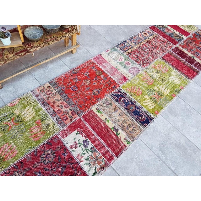 Textile Bohemian Mid 20th Century Wool Runner For Sale - Image 7 of 10