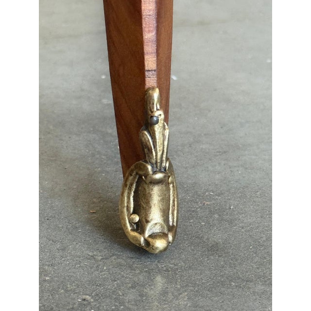 Pair Antique French Louis XV Marquetry Marble Top Nightstands with Two Drawers For Sale - Image 14 of 18