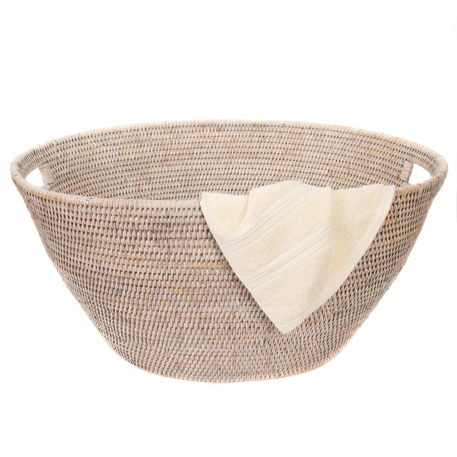 Artifacts Rattan Laundry Basket For Sale - Image 4 of 4