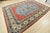 Tribal Kazak Rug 9'1'' X 12'5'' Blue Wool Tribal Hand-Knotted Oriental Carpet For Sale - Image 3 of 12