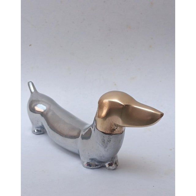 Brutalist Brass and Aluminium Teckel Dog Figure, 1970s For Sale - Image 6 of 8