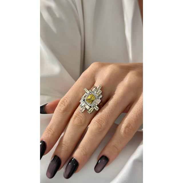 Traditional Natural Sapphire Diamond Ring 6.75 14k W Gold 13.3 TCW Certified For Sale - Image 3 of 18