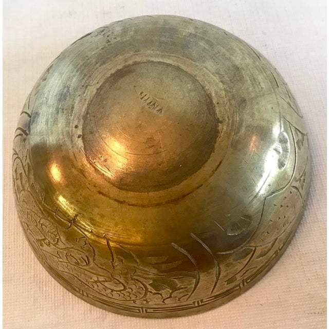 Vintage Chinese Etched Brass Dragon Bowl Chairish