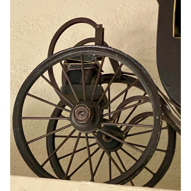 Gothic Monumental 39" Vintage German Handmade Wood & Iron Royal State Carriage Coach Model For Sale - Image 3 of 14