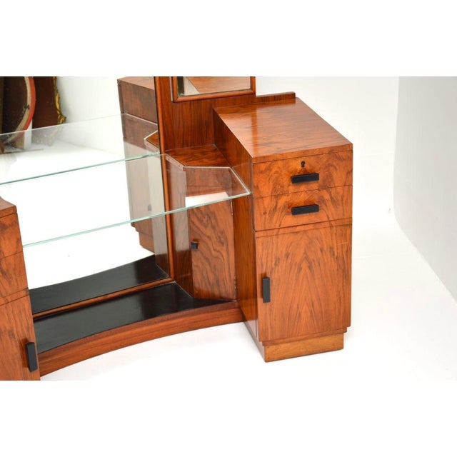Art Deco Figured Walnut Dressing Table, 1930 For Sale - Image 11 of 13