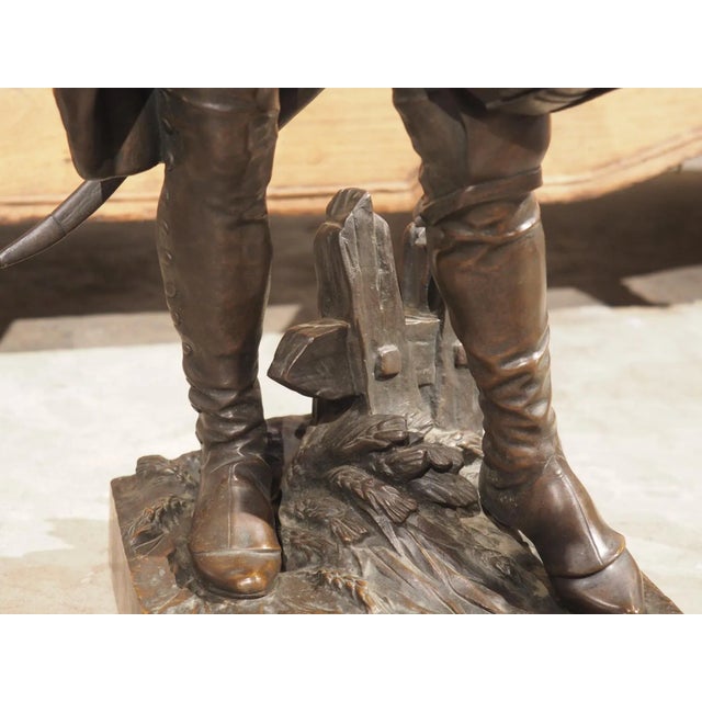 Pair of 19th Century French Bronze Soldiers, Before and After the Fight, H. Dumaige For Sale In Dallas - Image 6 of 13