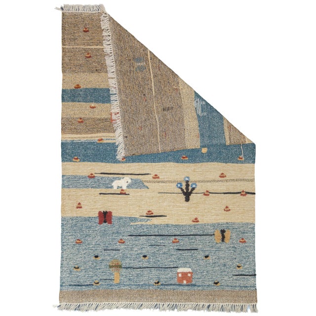 Fine Vintage Turkish Kilim Rug 3'8'' x 5'7''. A technique rather than a type of rug. Technique is: slit tapestry, warp...