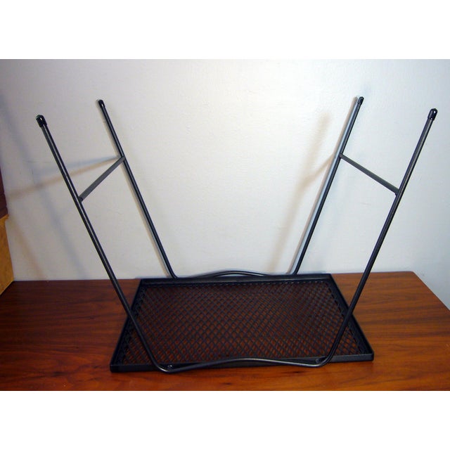 1990s Wrought Iron Stacking Side Garden Table in the Style of Woodard Meadowcraft - A Pair For Sale - Image 4 of 18