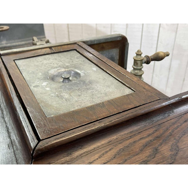 Oak Bar Counter with Original Zinc and Tin Cladding For Sale - Image 13 of 18
