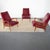 1960s Armchairs in Curved Wood with Burgundy Velvet Upholstery by Osvaldo Borsani, 1960s, Set of 3 For Sale - Image 5 of 9