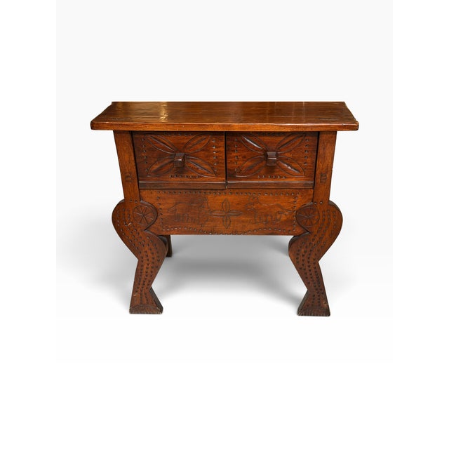 Guatemalan Nahuala Custom Carved Console or Side Table For Sale - Image 11 of 13