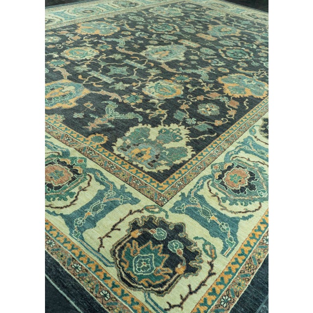 Turkish Turkish Oushak Antique Look Rug 13'6" x 18'4" #20077 For Sale - Image 3 of 8