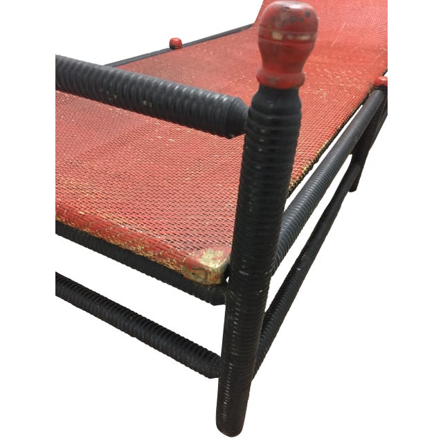 Heywood Wakefield Late 19th Century Vintage American Cane Chaise For Sale - Image 9 of 12