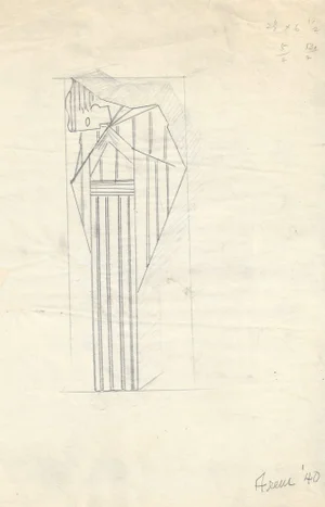 A 1940 Pencil on Vellum Drawing of an Art Deco Figure, Signed Arem