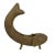 Mid-century primitive brass fish vessel with rhinestone detail. No maker's mark. Minimal age wear.